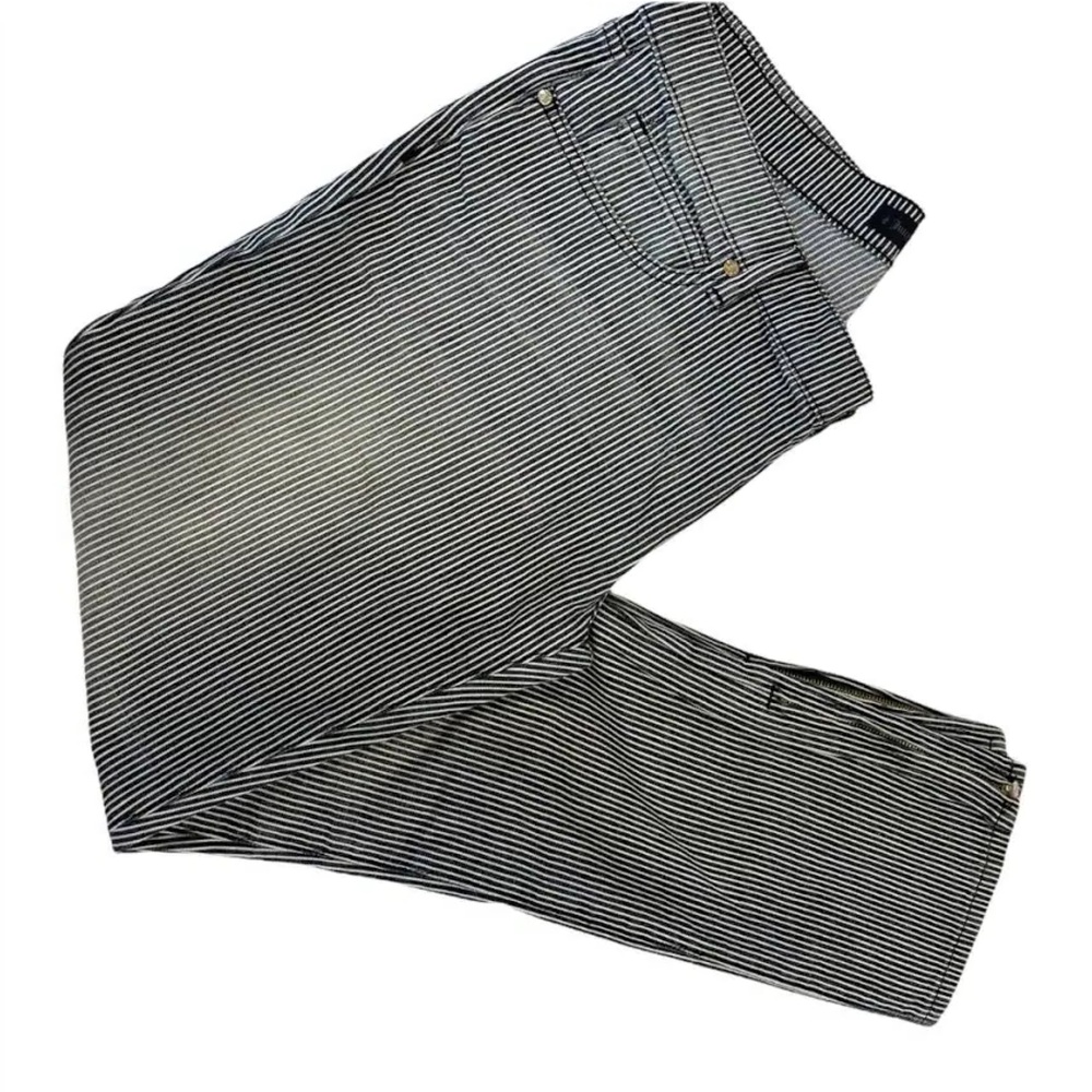 Juicy Couture Low Rise Striped Zip Ankle Jeans